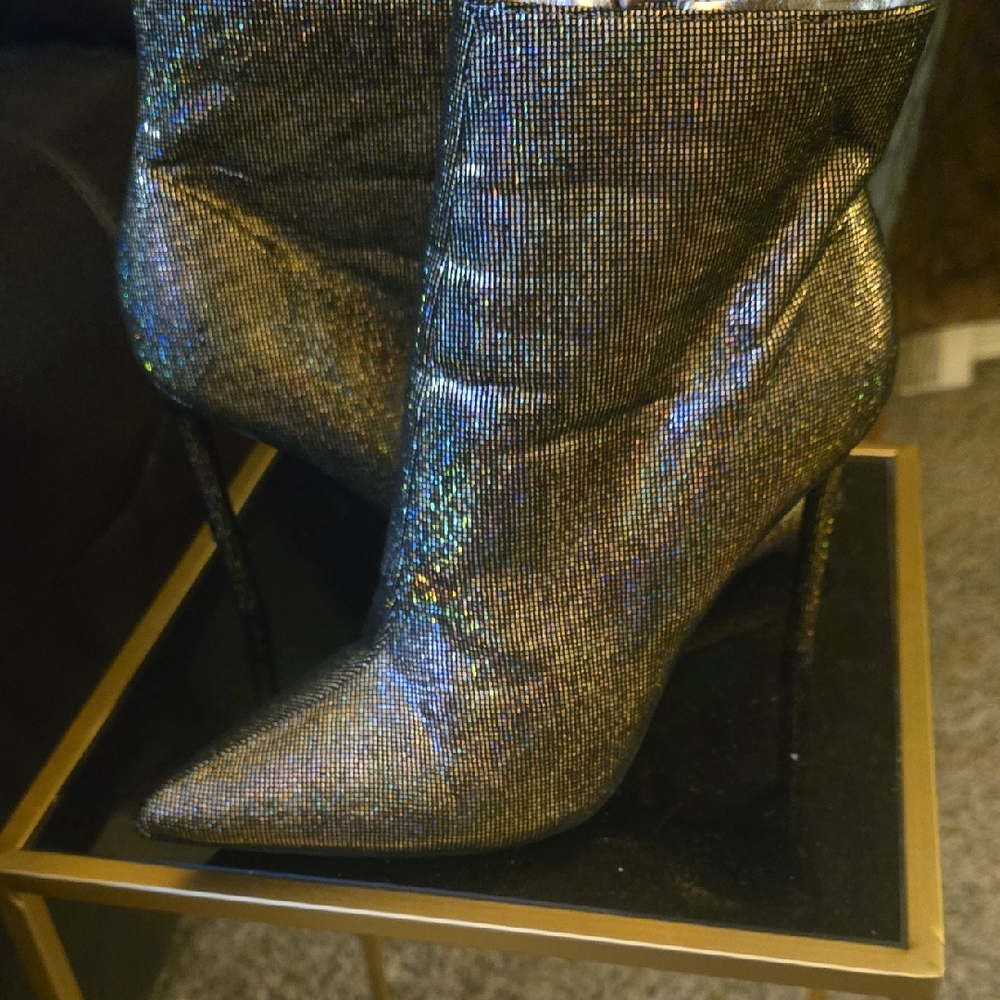 Shimmering Gold Stiletto Bootie